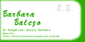 barbara balczo business card